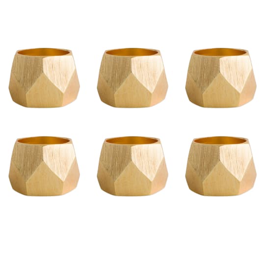 DII® Gold Triangle Band Napkin Rings, 6ct.